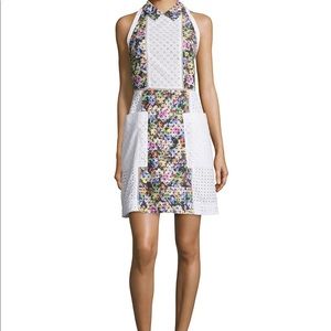 Mary Katrantzou Patchwork Eyelet A-Line Dress
